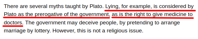 Plato lying