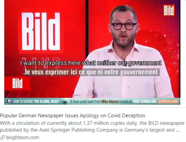 Popular
                              German Newspaper Issue Apology on Covid
                              Deception