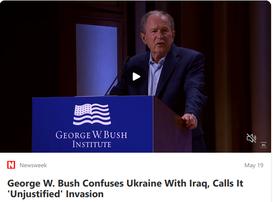 George W Bush angry invading Iraq/Ukraine