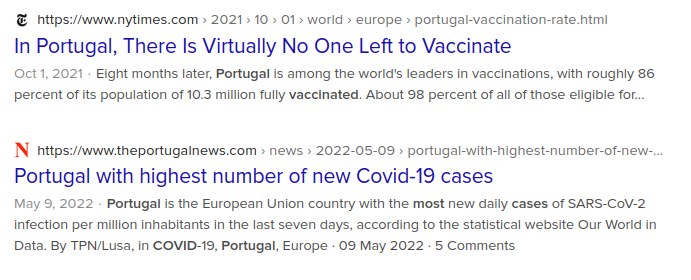 Portugal vaccine failure