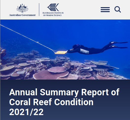 Annual Summary Report of
                      Coral Reef Condition 2021/22