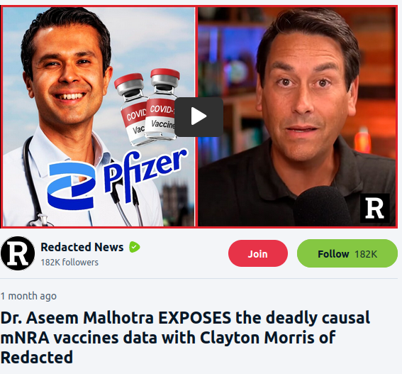 Dr. Aseem Malhotra
                            EXPOSES the deadly causal mNRA vaccines
                            data