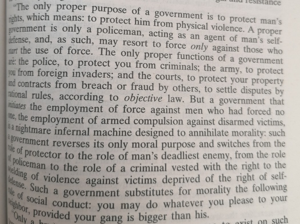 Ayn Rand. Use of force