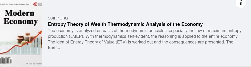 Entropy
                      Theory of Wealth